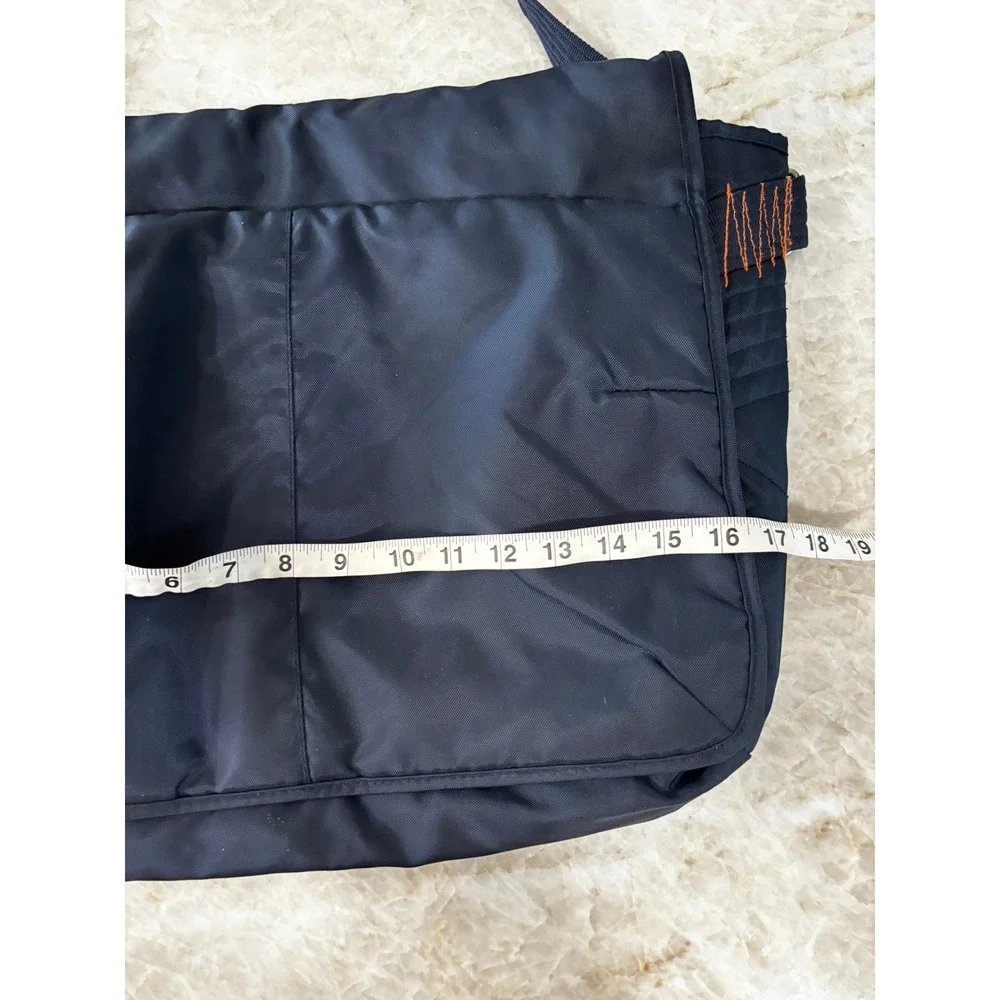 Hugo‎ Boss Vintage Messenger Bag Navy Orange Nylon Crossbody Y2K Utility
